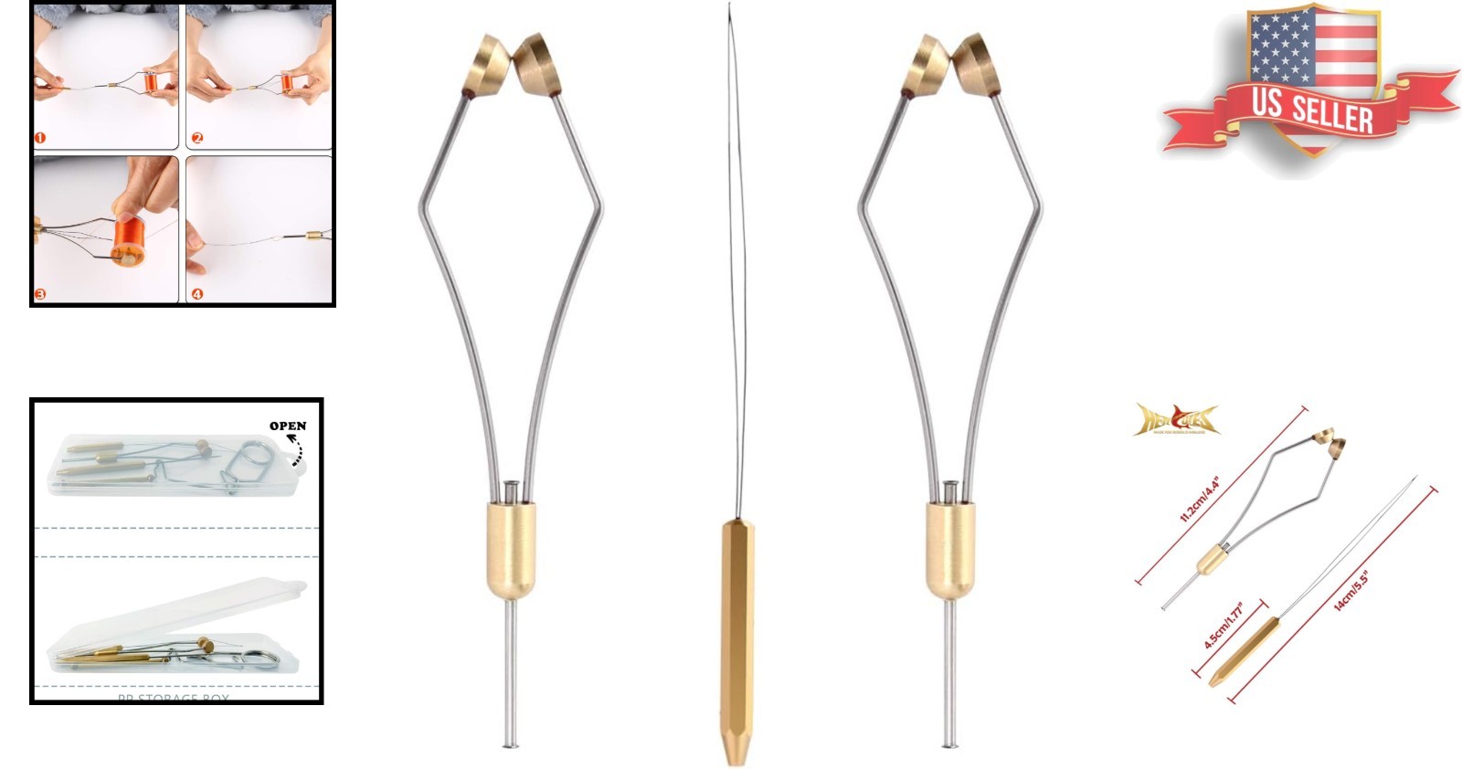 Fly Tying Tools Set: Adjustable Bobbin Holder & Finishing Accessories