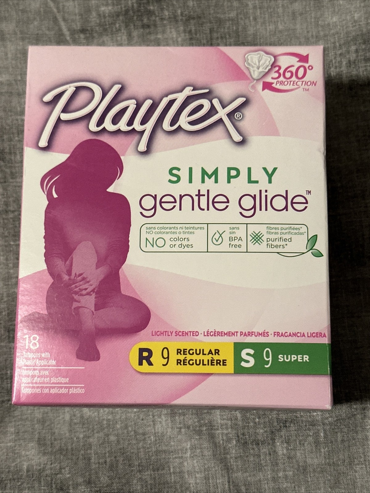 1 Playtex Simply Gentle Glide 18 ct Lightly Scented 9 Super & 9 Regular New