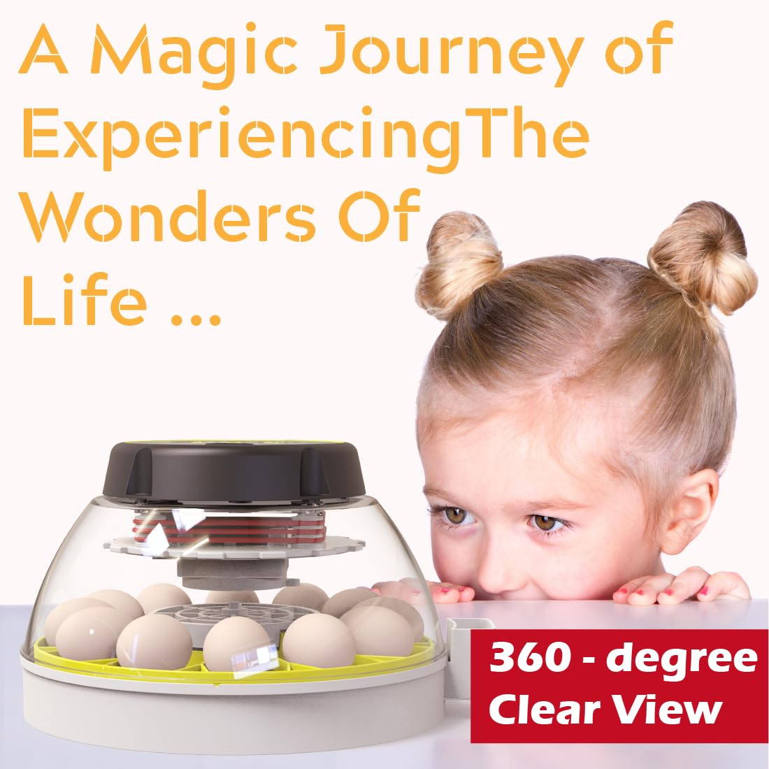 12 Egg Incubator with Automatic Turner Humidity Display & Egg Candler Hatching M