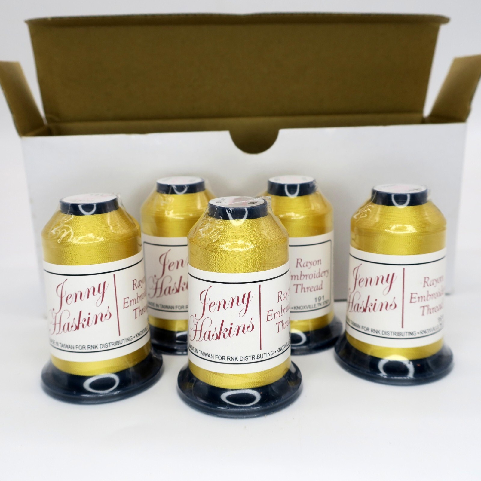 Jenny Haskins 1100-yard Spool Embroidery Rayon Thread Lot of 5 Band of Gold 191