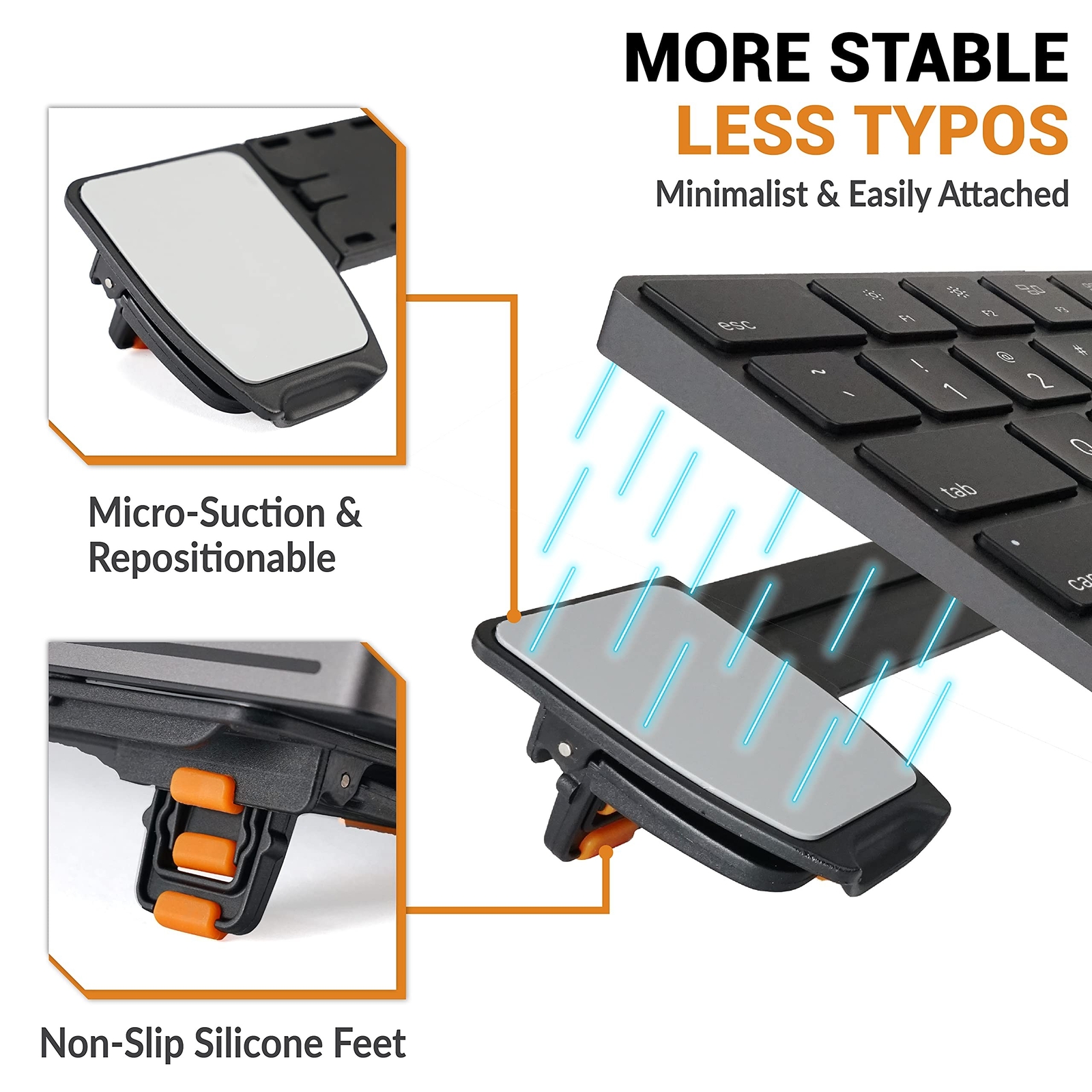 ESC Flip Pro Adjustable Keyboard Stand, Extendable Ergonomic Riser with 4 Fee...