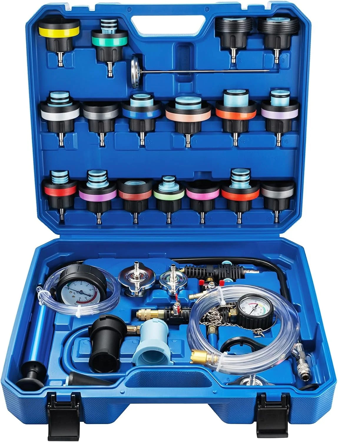 VTG VOGTEN 28PCS Coolant Pressure Tester & Vacuum Refill Kit,Radiator Pump Press