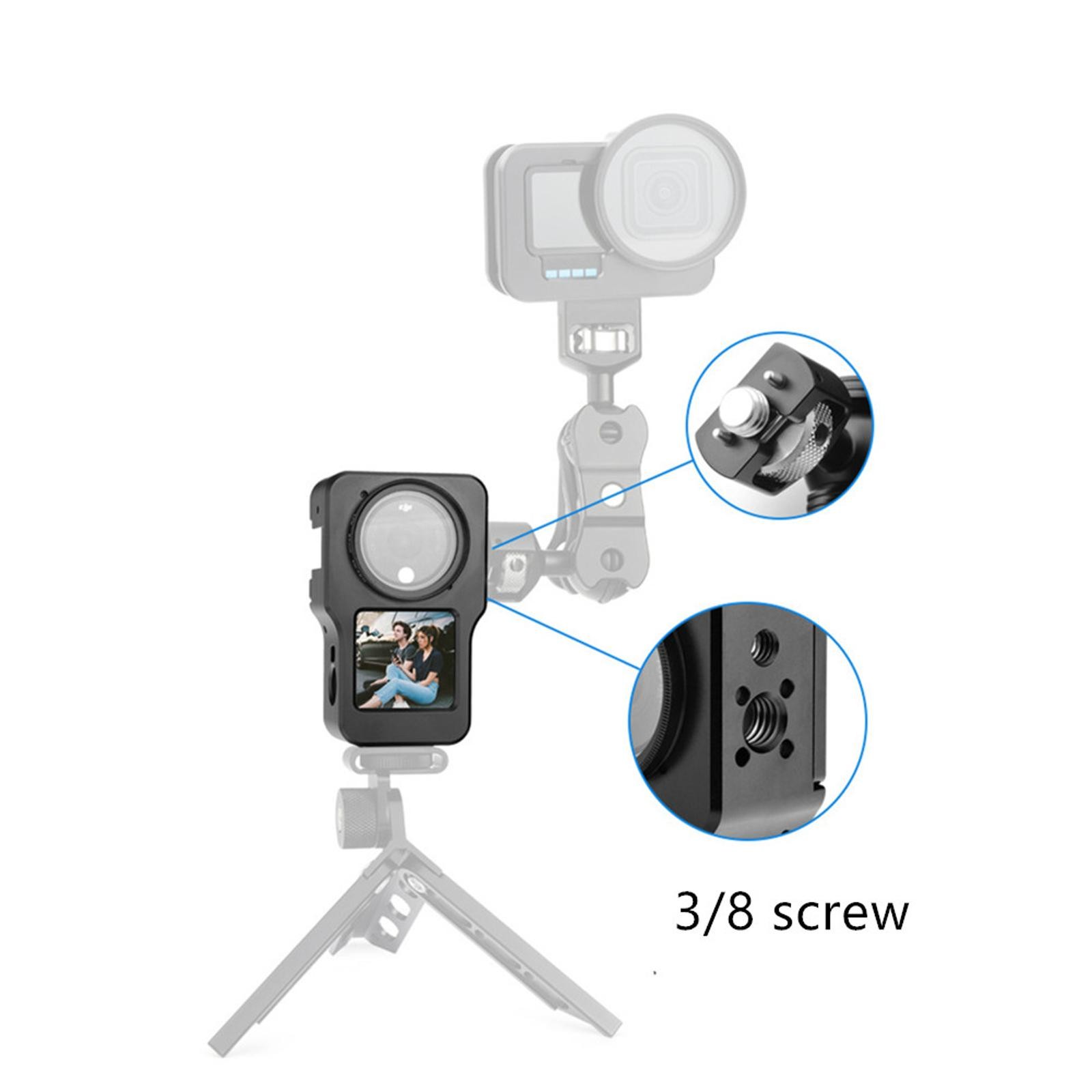 Camera Protective Frame Cover+UV Filter+Lens Cover+Adapter Set For DJI Action 2