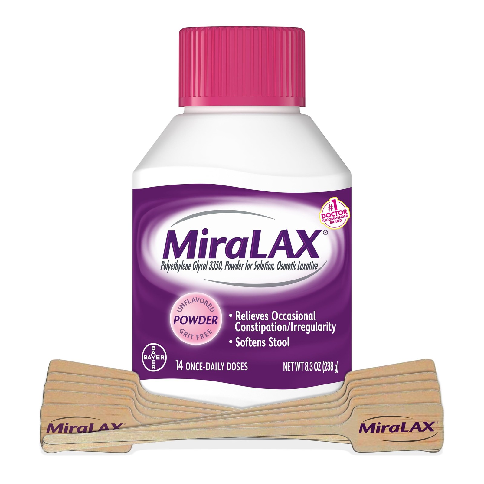 Laxative Powder, Gentle Constipation Relief for Adults, Stool Softener with P...
