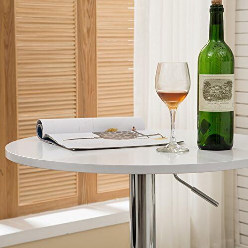 Bar Table Set 3 Pcs Adjustable Counter Height Bar Stools 360°Swivel Pub Kitchen