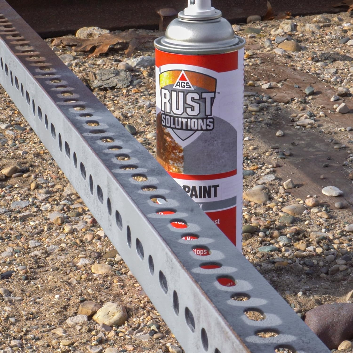 14oz AGS Rust Spray Paint - Effective Rust Eradication with Matte Gray Finish