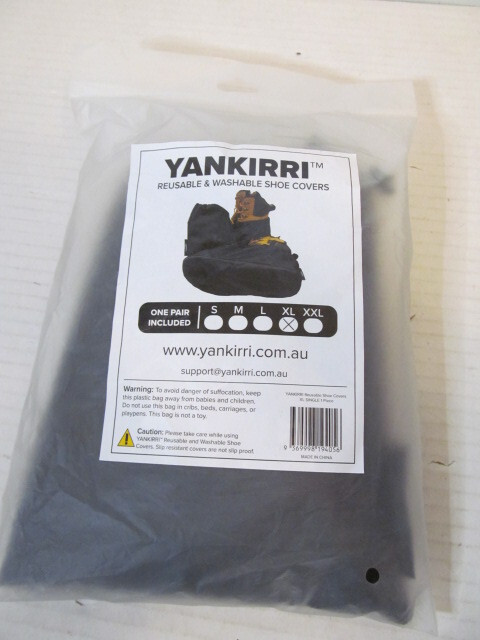 Yankirri Reusable & Washable Shoe Covers, Size XL, Black