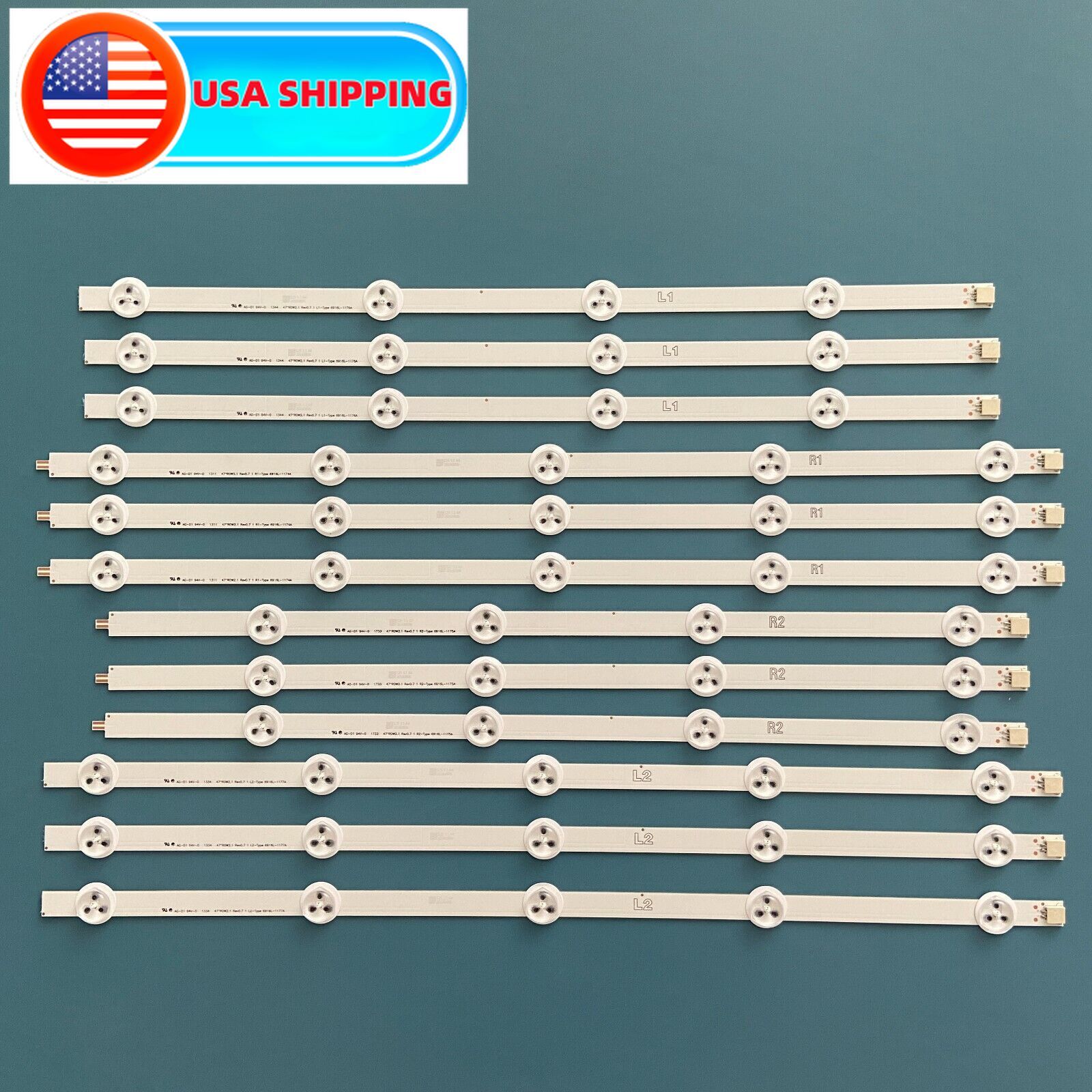 12pcs LED Strips For LG 47" ROW2.1 LC470DU 47LN5400-ZA 47LN5700-UA 47LA620S-ZA