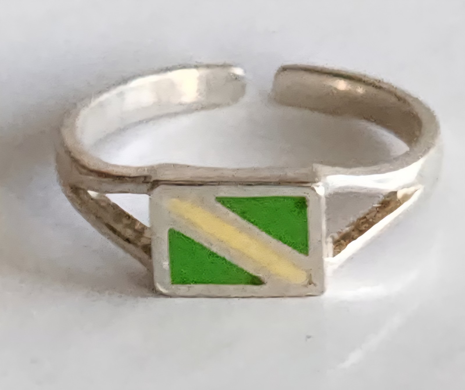 Sterling Silver Scuba Dive Nitrox Flag Toe Ring. Adjustable