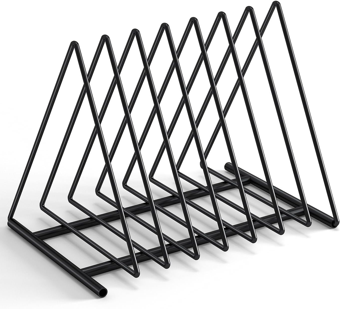 Triangle Desk File Organizer, 7 Slots Metal File Sorter Magazine Holder Document