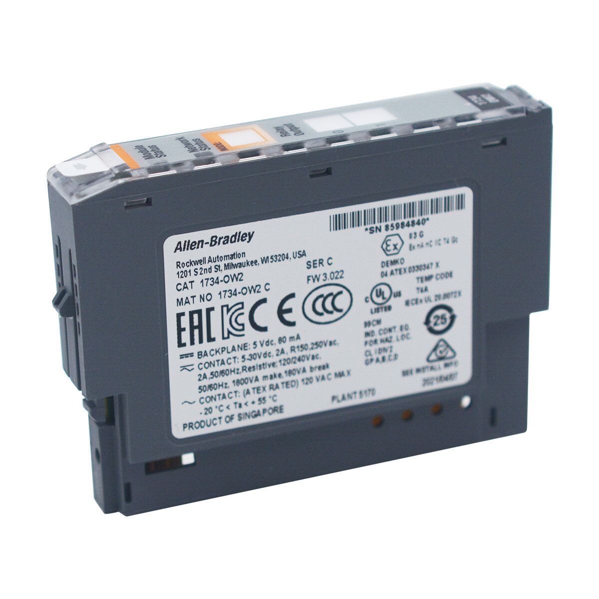 1734-OW2 Output Module,POINT I/O,Digital,Contact,2 Points Form A Contacts,