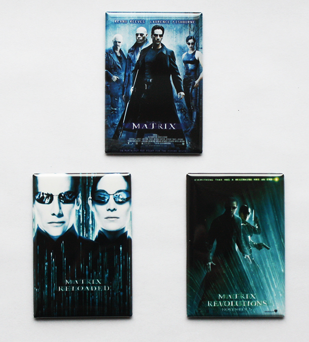 THE MATRIX MOVIE POSTER MAGNETS reloaded revolutions trilogy toy shirt print art