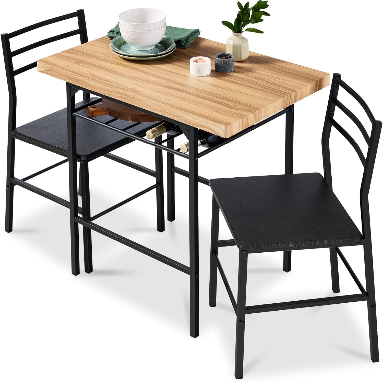 Choice Products 3-Piece Modern Dining Set, Space Saving Dinette for Kitchen,