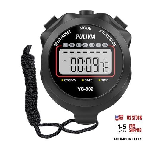 Black Multi-Function Stopwatch Timer - Digital for Sports - Multi-function