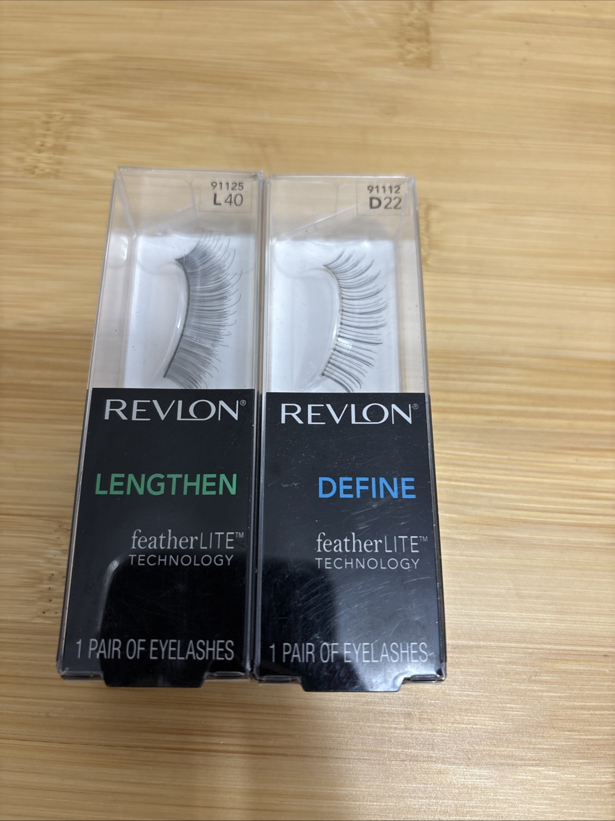Revlon DEFINE Eyelashes featherLITE Technology /91112 D22/& 91125 L40 Lot Of 2