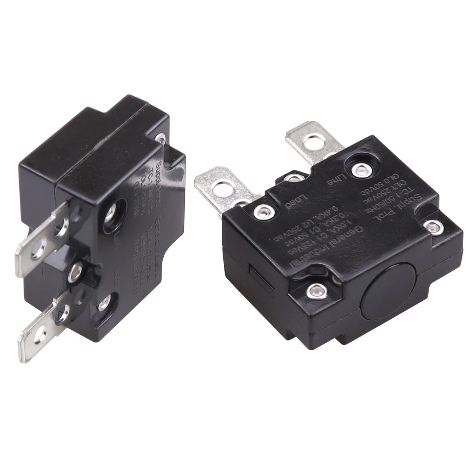 2Pcs 10A Automatic Thermal Circuit Breaker Thermal Overload Protector 10Amp L...