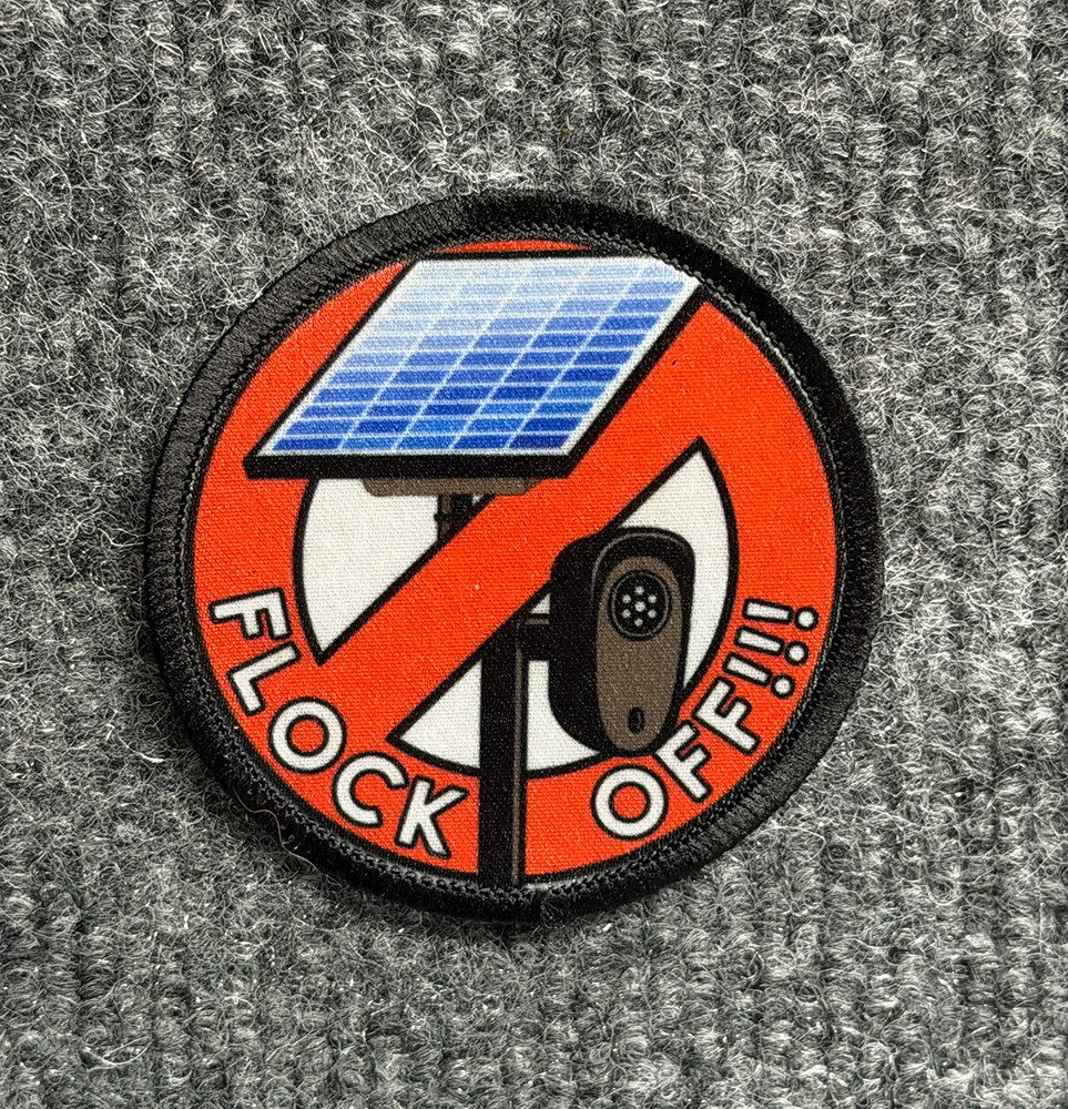 Anti-Flock Morale Patch "Flock Off" Camera Privacy Hook & Loop