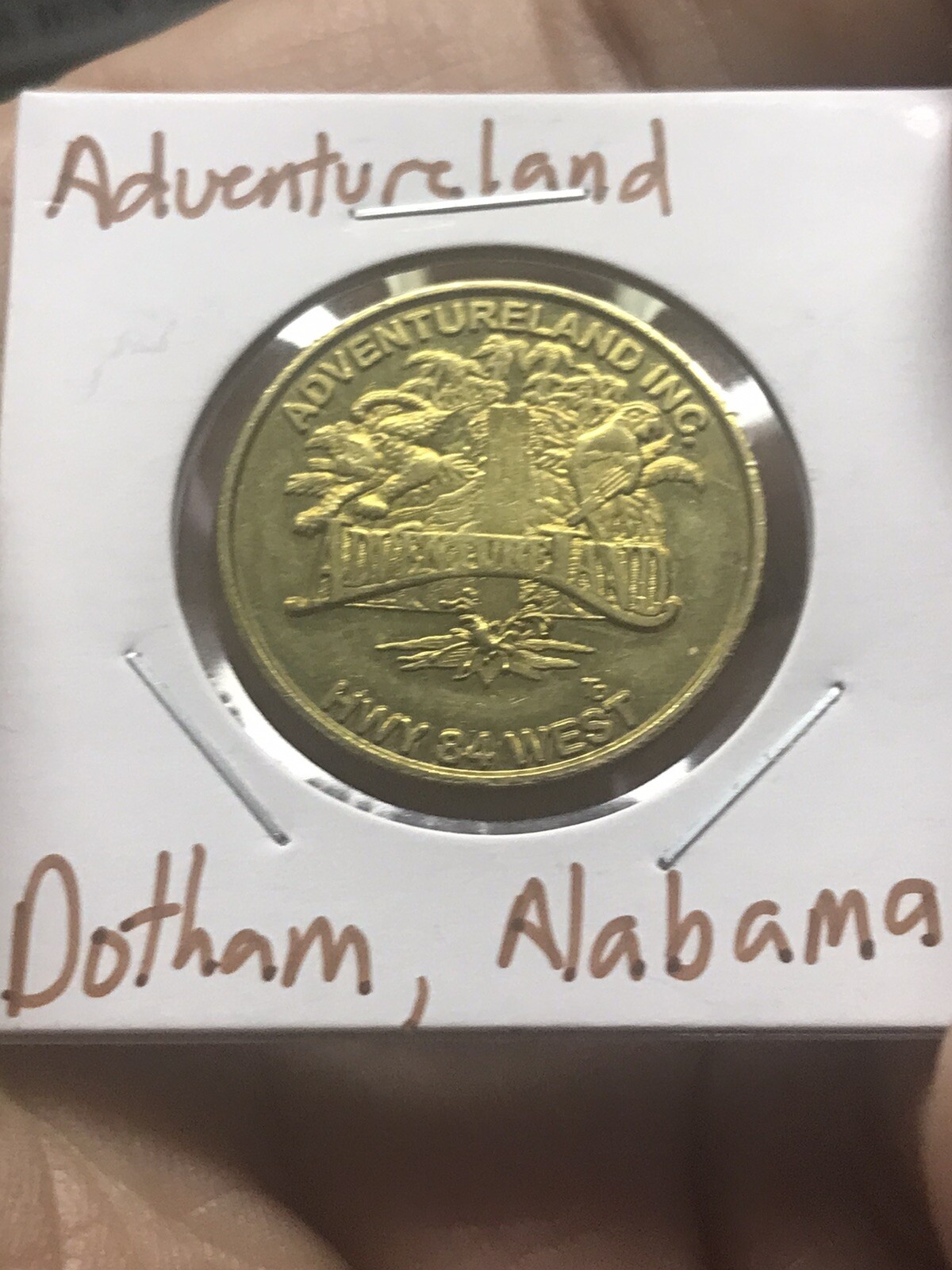 Adventureland (Dothan, Alabama) arcade token Hwy 84 West