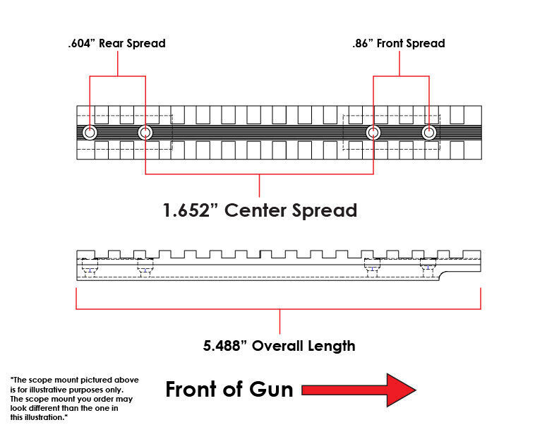 EGW Remington 740, 742, 760 Picatinny Rail Scope Mount - 40700