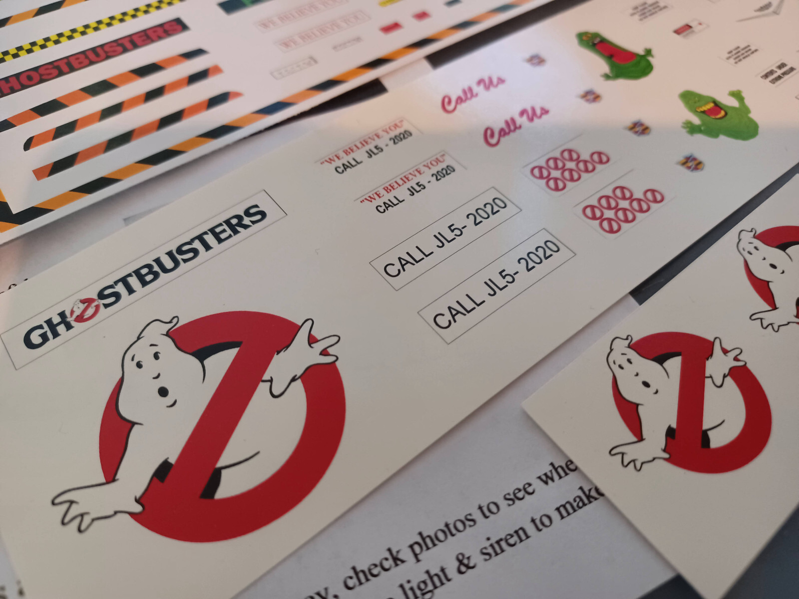 Ghostbusters Playmobil, Ecto-1 custom made replacement stickers and water slides