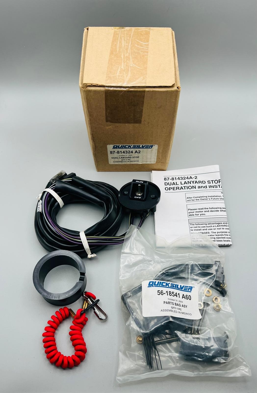 Mercury MerCruiser OEM 87-814324A2 Dual Lanyard Stop Switch Kit -See Details