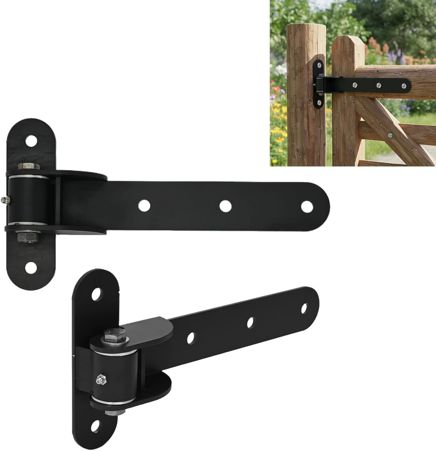 2 Pack Heavy Duty Gate Hinges,180°Swing Gate Hinges Heavy Duty Wood Fence,Fence