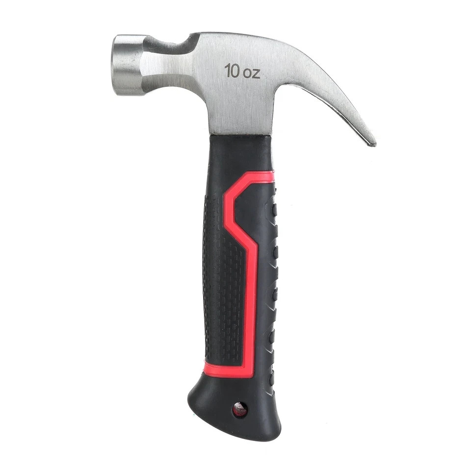 Hyper Tough 10oz Stubby Hammer - Heavy-Duty Head Weight, Compact Grip