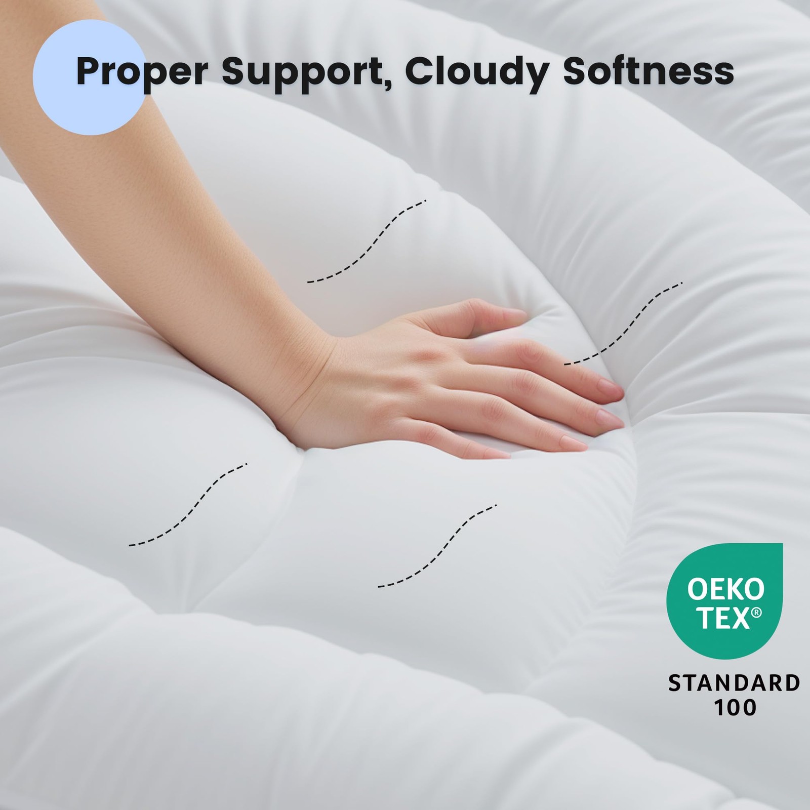 Waterproof Mattress Pad Full, Quilted Fitted Full White