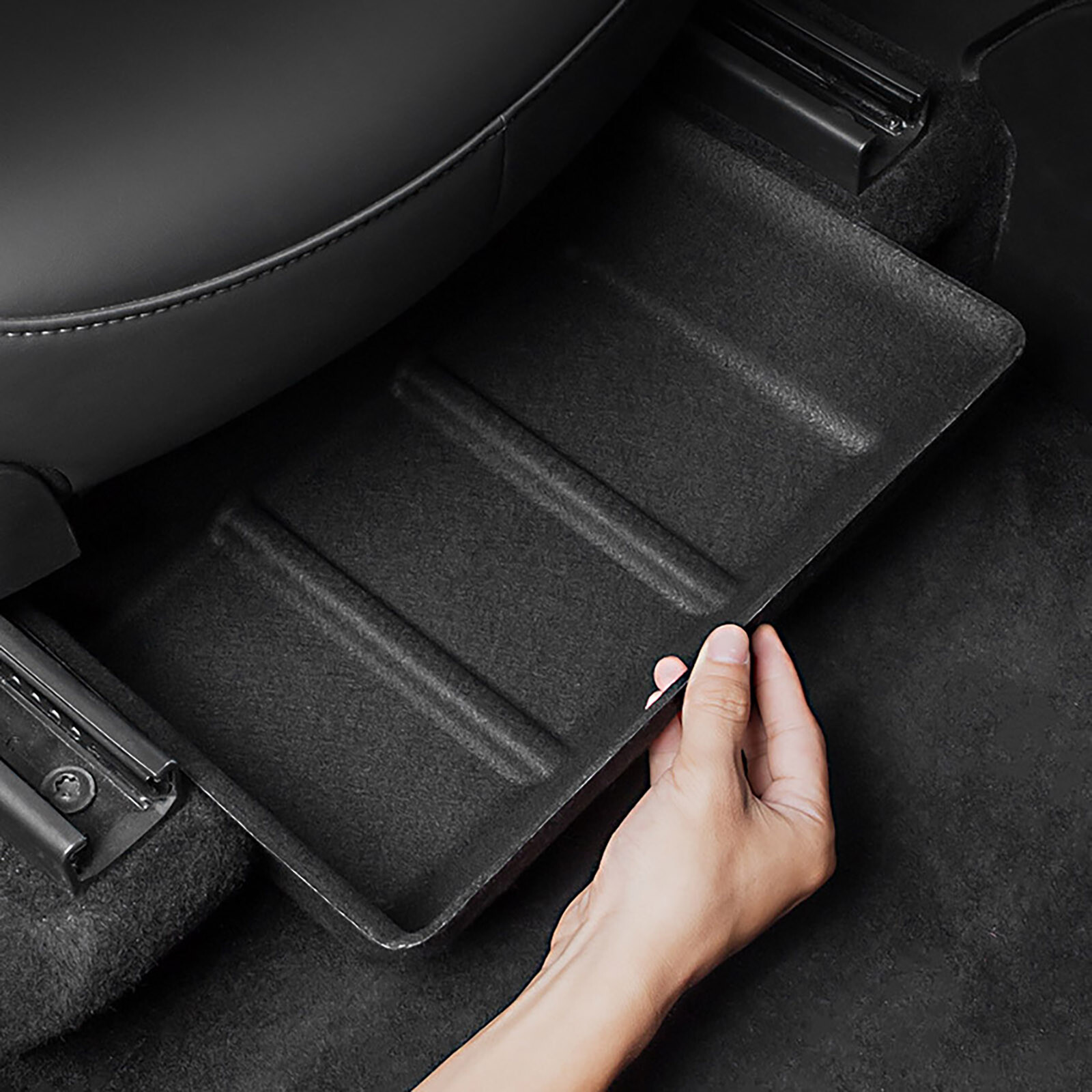 Under-Seat Storage Tray Hidden Box Organizer Bin Box Container for Tesla Model Y