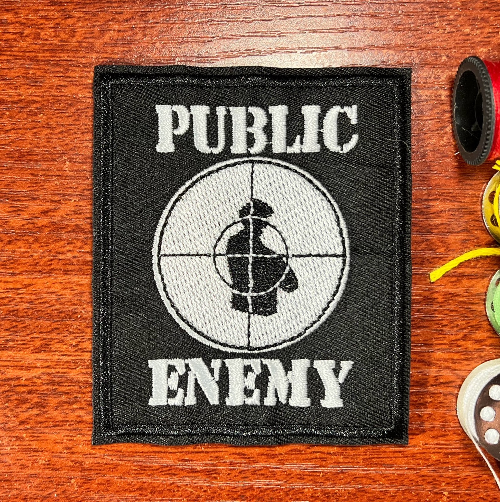 Public Enemy Target Practice Sheet Music Rap Embroidered Iron On Patch 3.25x2.5