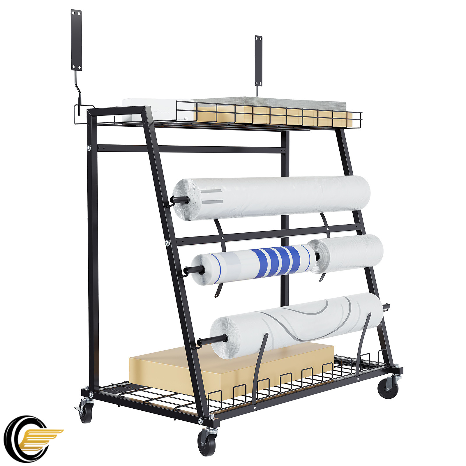 40"x24"x37" Universal Floor Dispenser Rack Dispensing Stand w/ wheels Shelf