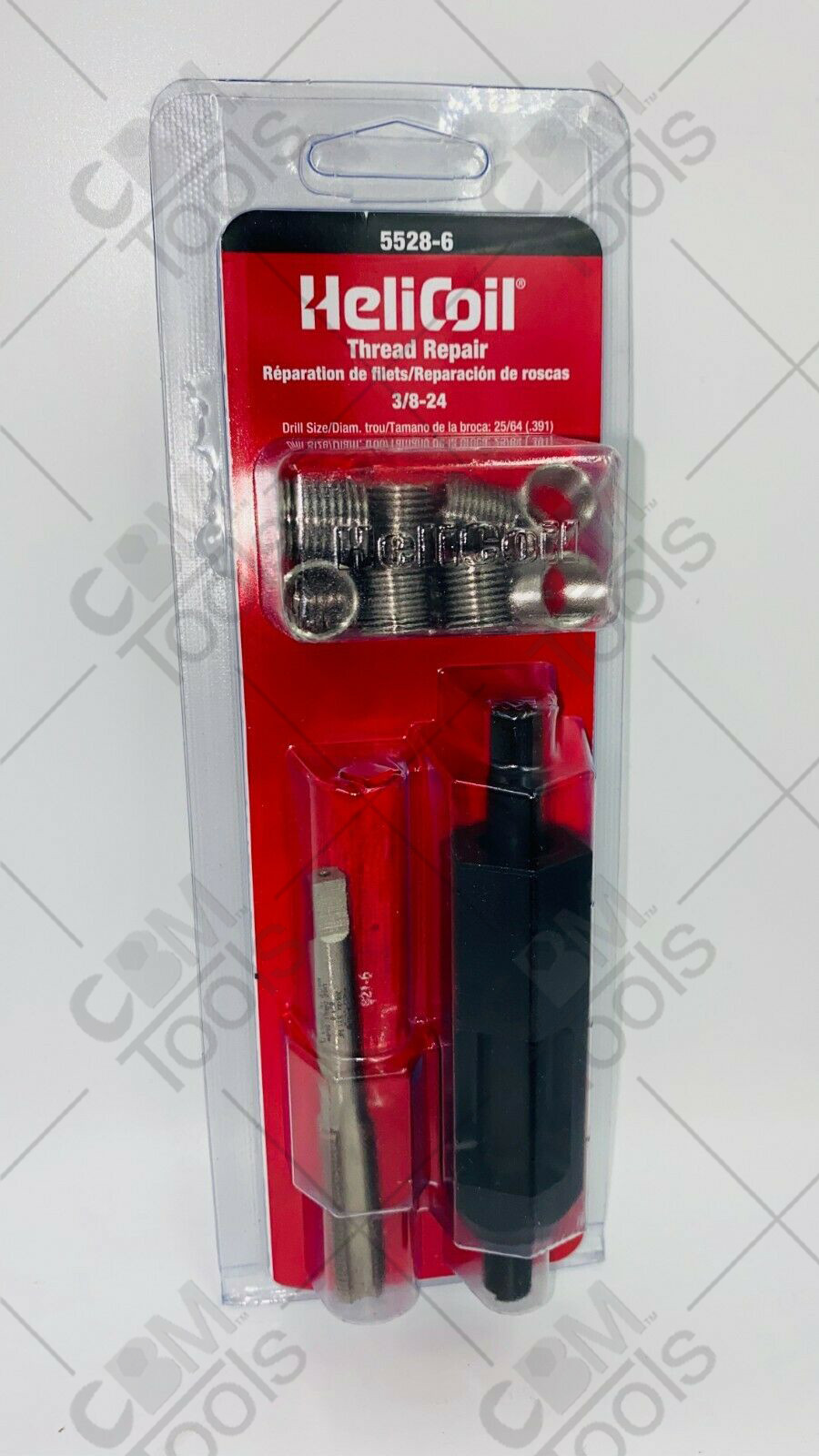 HeliCoil 5528-6 3/8-24 Inch Fine Thread Repair Kit with 12 Inserts and Tools