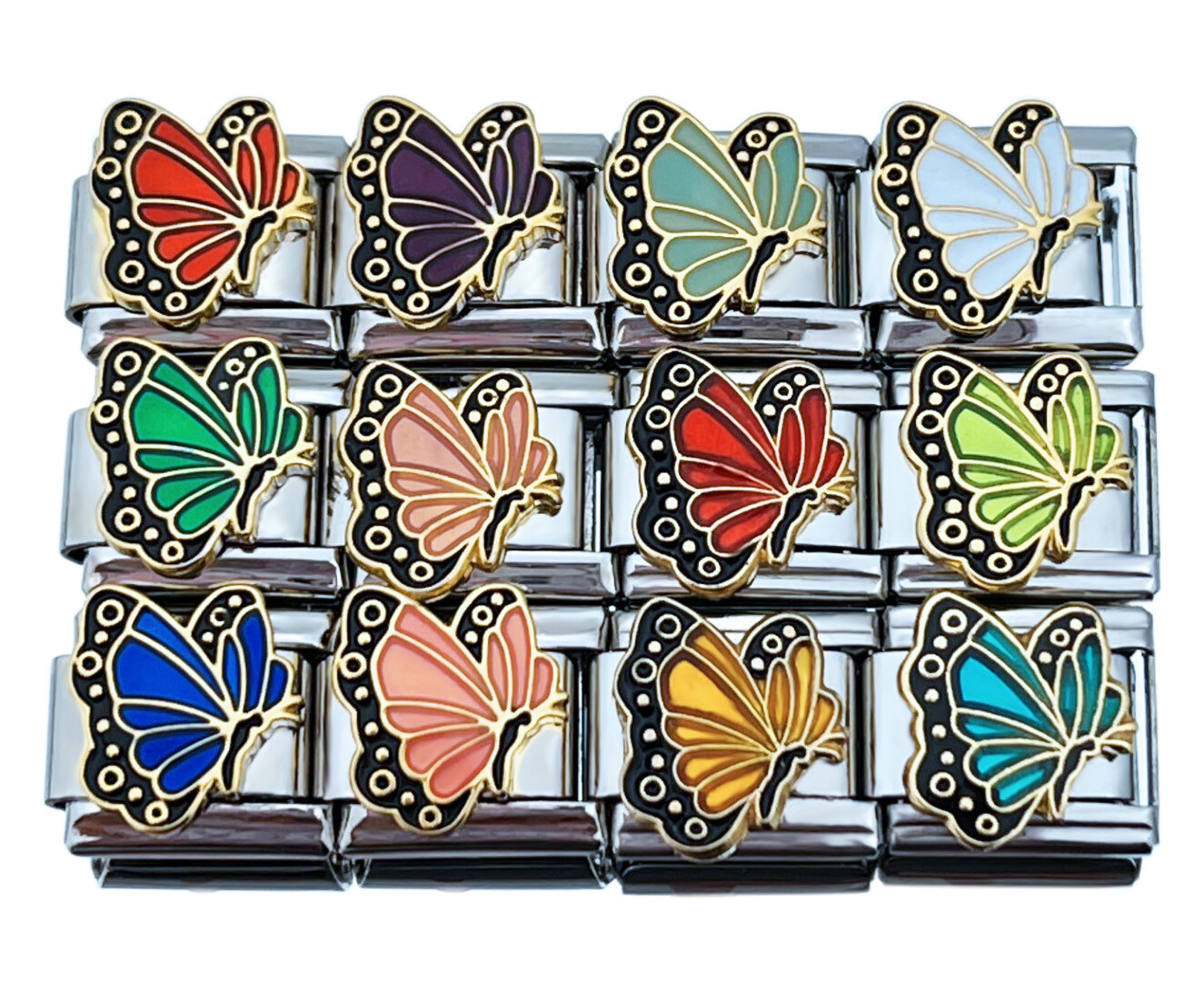 U Pick 9mm Italian Charm Butterfly Birthstone Charms Stainless Steel Modular