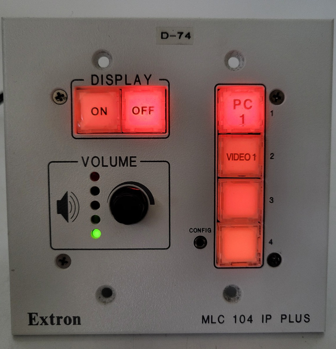 Extron MLC 104 IP Plus MediaLink Controller Ethernet Control Wall Mount