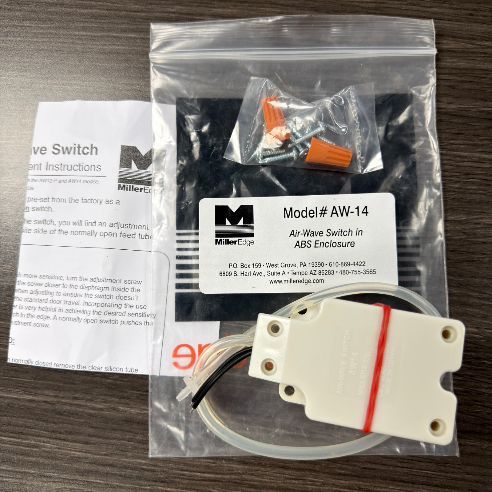 Miller Edge AW-14 Air Pneumatic Wave Switch Housed in ABS Box NEW FREE SHIPPING