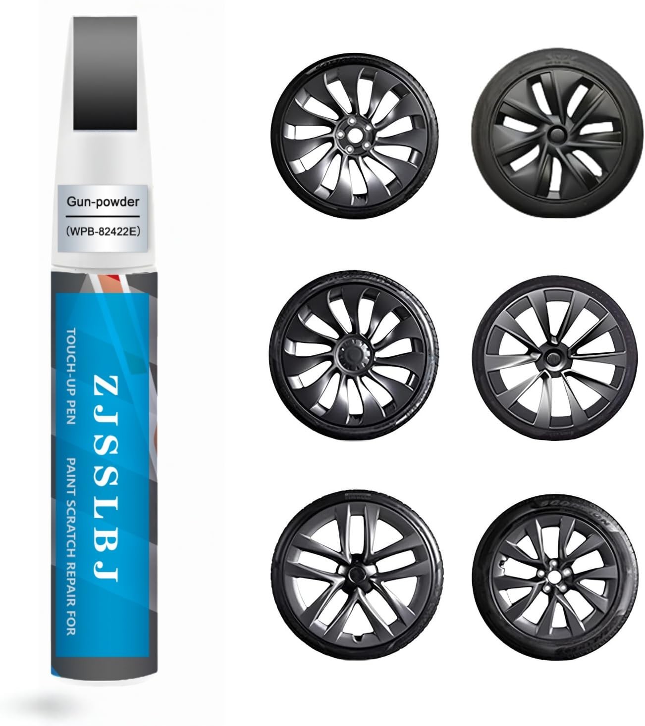 "Touch Up Rim Paint for Tesla 2in1 Wheel Scratch Repair Kit, Curb Rash