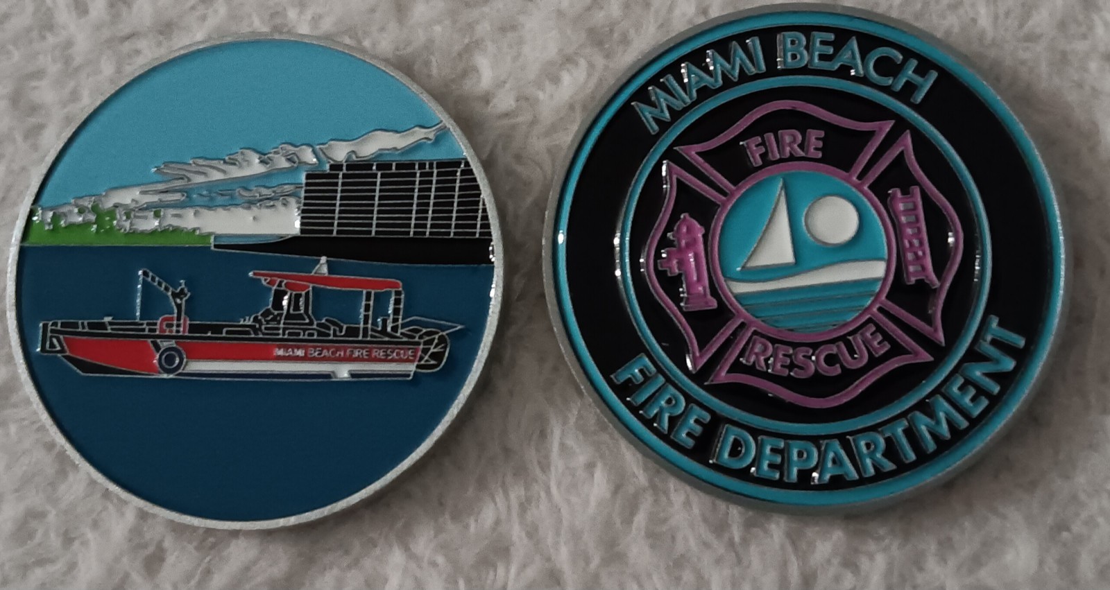 Miami Beach Fire Rescue Department FireBoat Challenge Coin