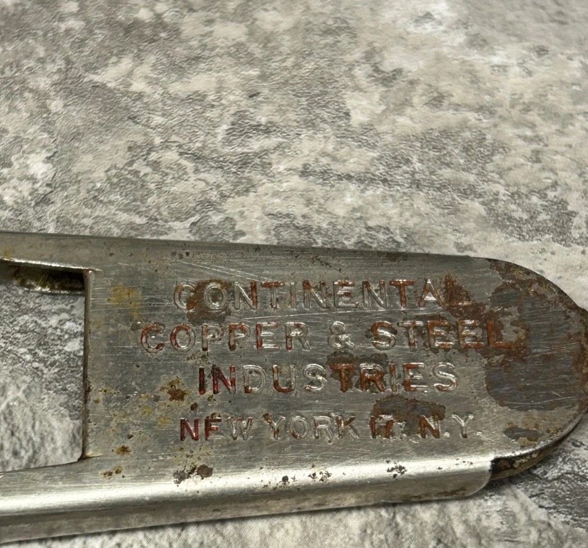CONTINENTAL COPPER New York  BEER BOTTLE OPENER Metal &wood