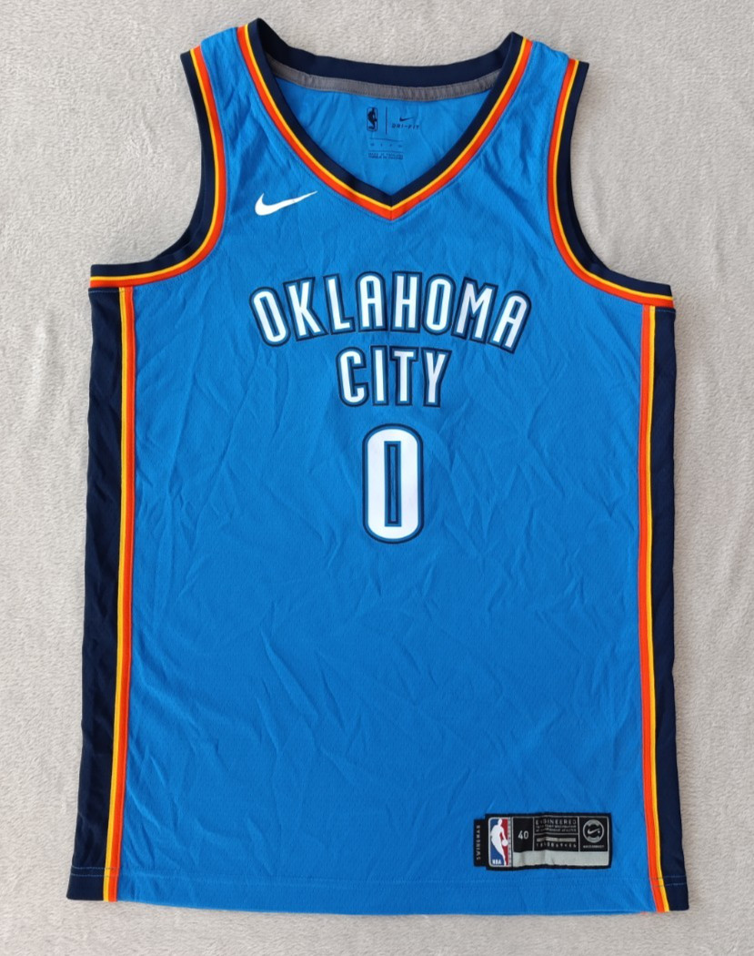 Oklahoma City #0 Russell Westbrook Nike Blue NBA Basketball jersey size S