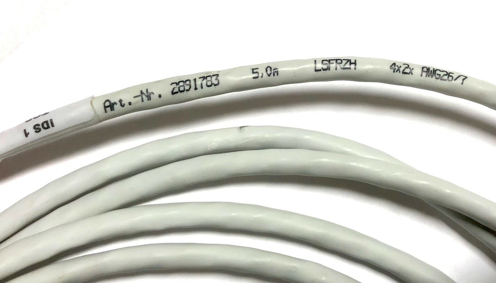 2891783 SHIELDED CAT6A PATCH CABLE, LSFRZH S/FTP, 5M