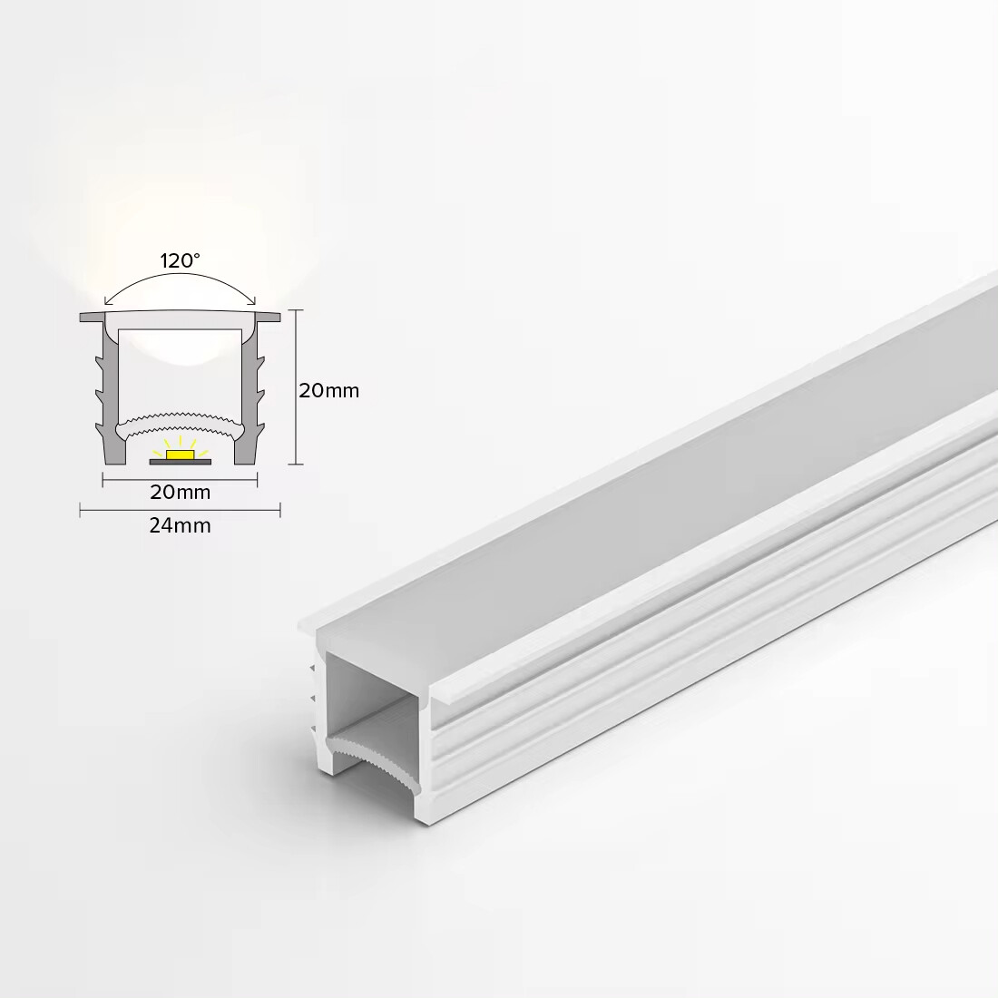 16.4ft Silicone LED Channel System Flexible Tube for 12mm COB LED Light Strip
