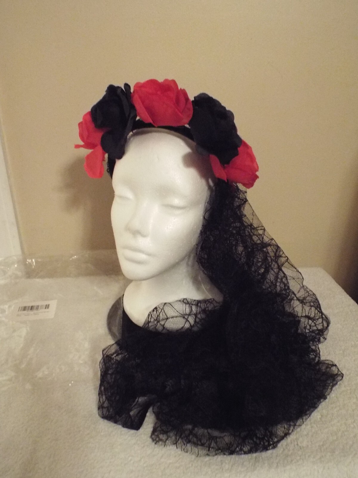 Day of Dead Veil Headband for Women