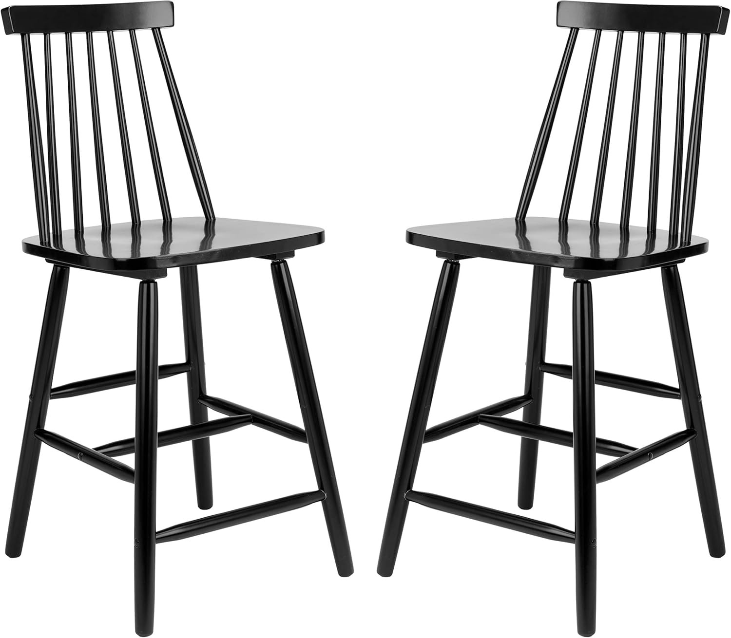 Beaufort Black Spindle Back Counter Stools - 24" Height, Set of 2