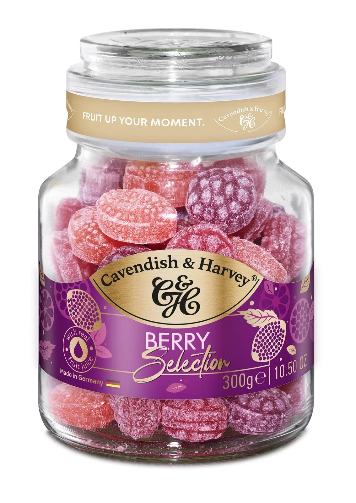 Cavendish & Harvey 10.5 oz BERRY Selection Hard Candy in Glass Jar BB 6/28