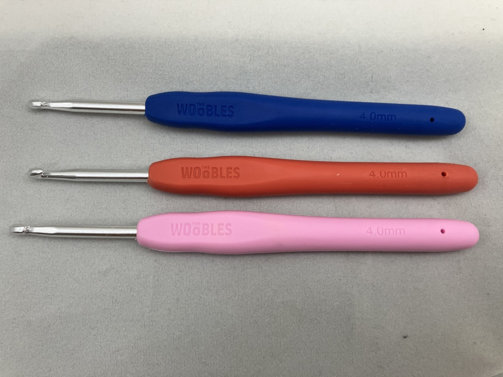 3 Woobles Woobles Crochet Hooks Plain Navy Blue, Clay, Pink