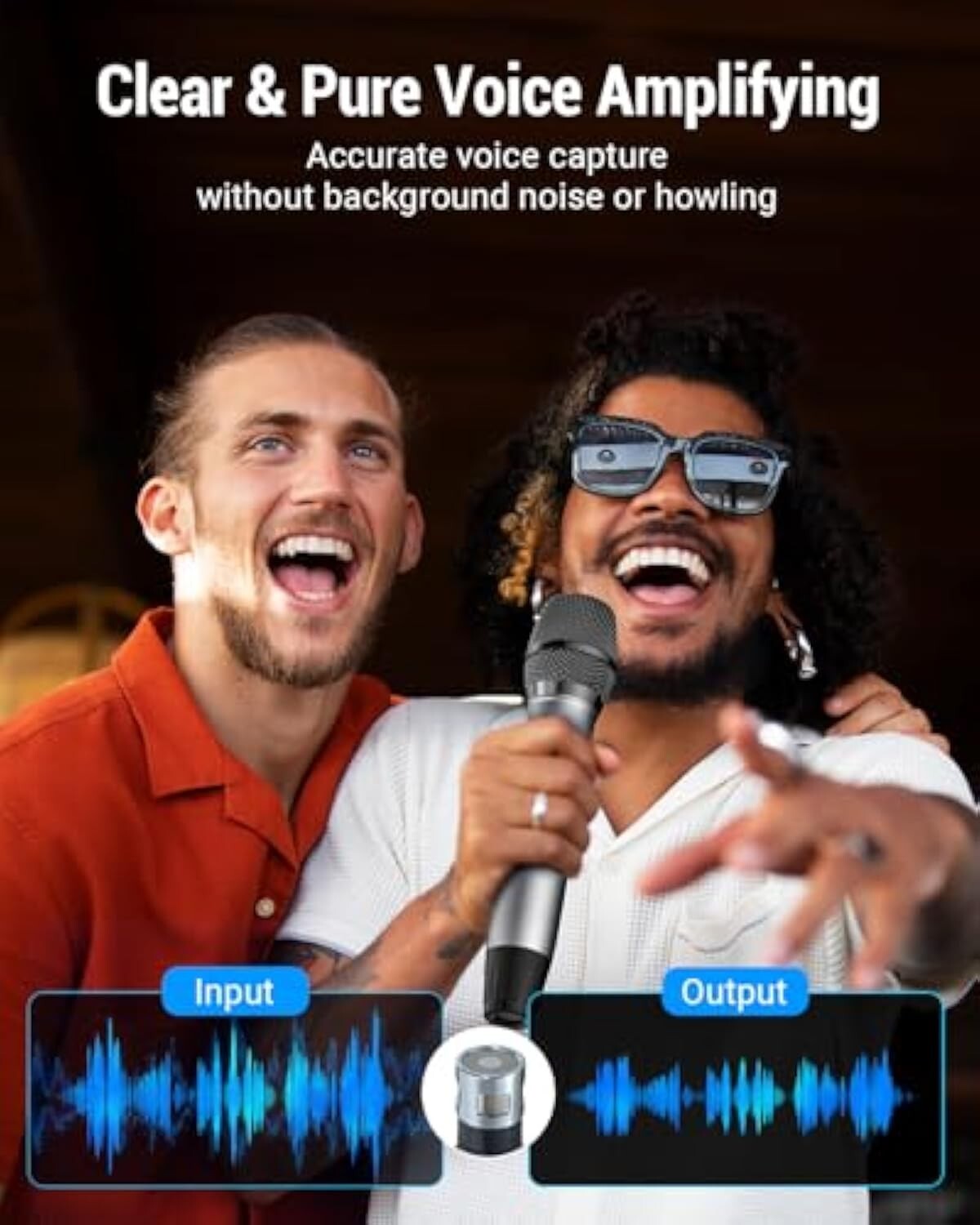 Gray Professional Wireless Microphone for Karaoke & Singing