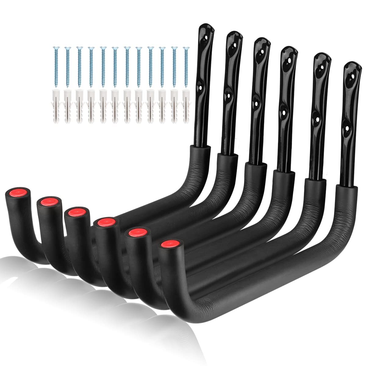 6 Pack Kayak Storage Hooks, 15.5 Inch Wall Mount Canoe Hangers, Heavy Duty Sn...
