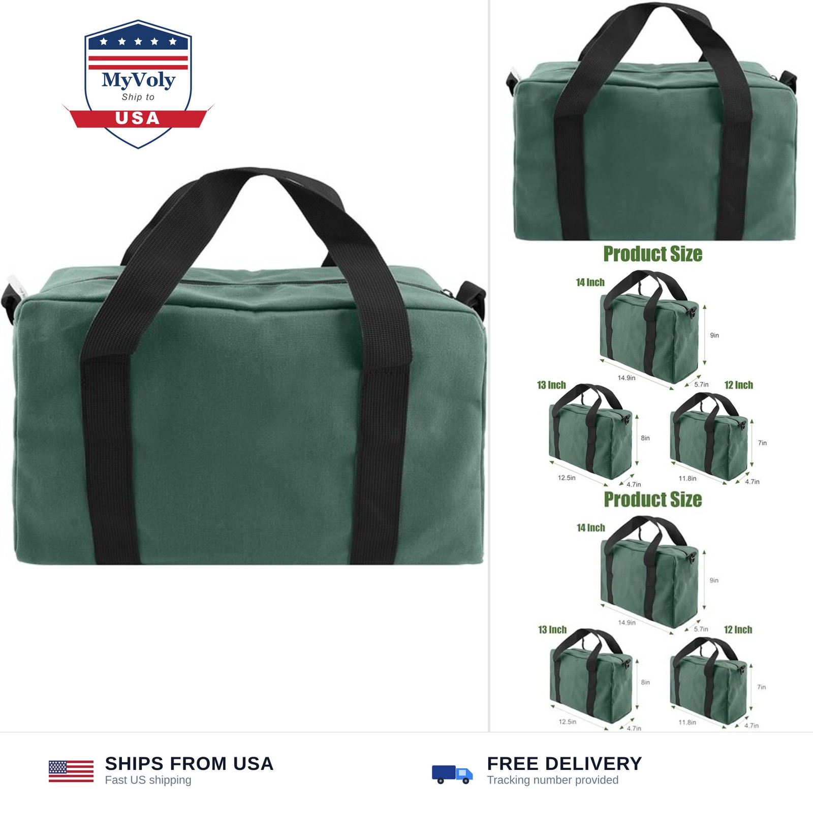 Small Tool Bag, Close Top Wide Mouth Tool Organizer Bag, Large Tool Bags | Ca...