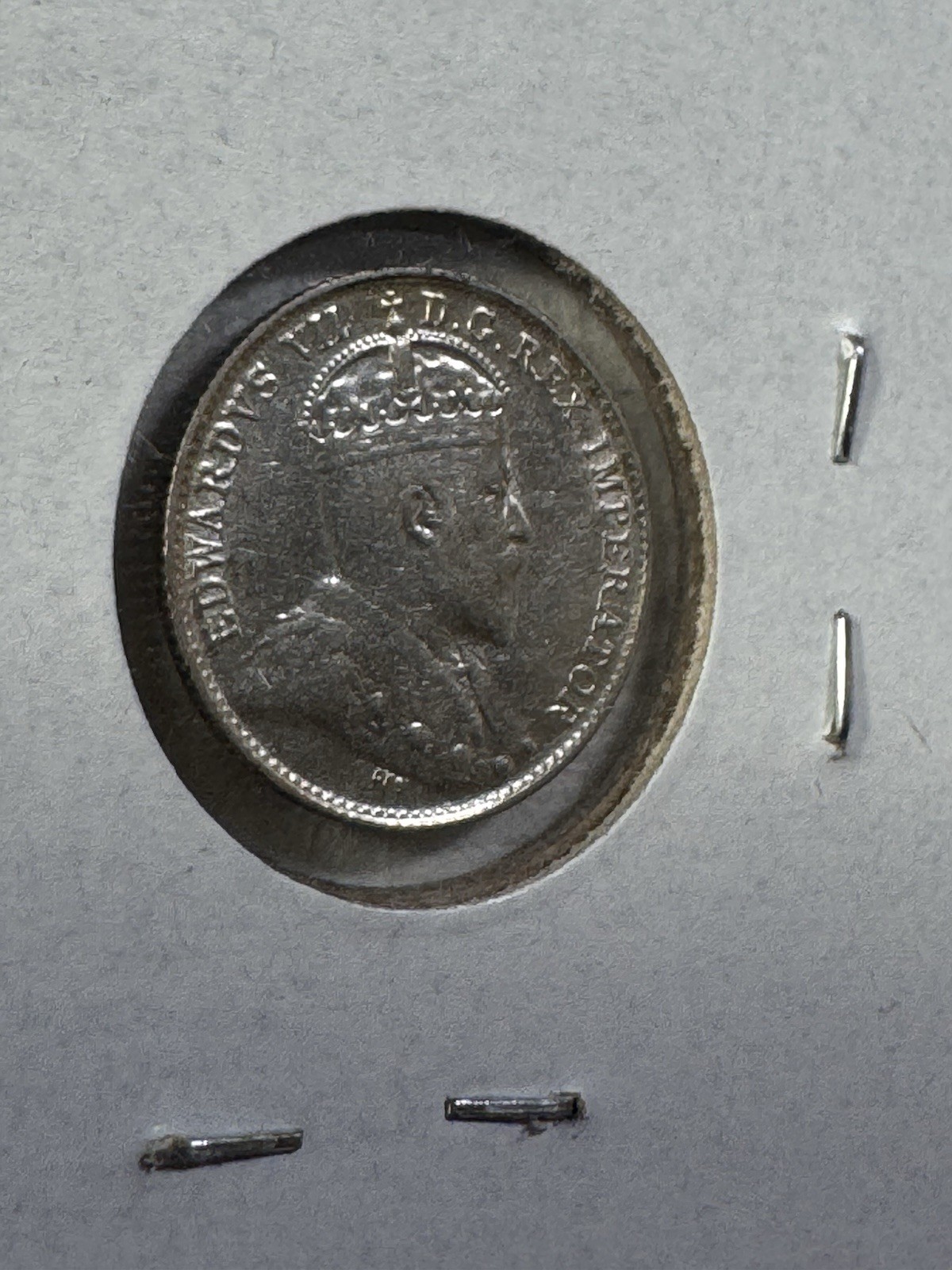 1907 Canada 5 Cents Small Silver Coin Cleaned