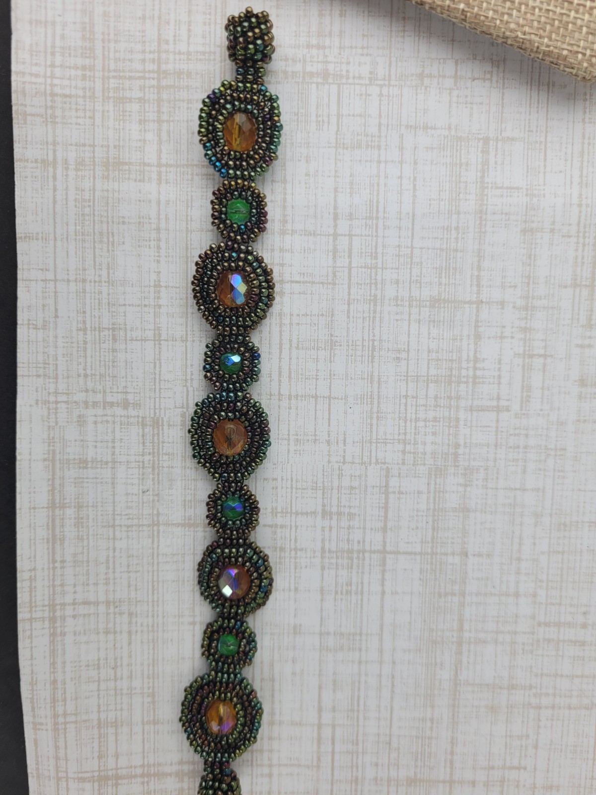 Iridescent Seed Bead Bracelet 7" Magnetic Clasp